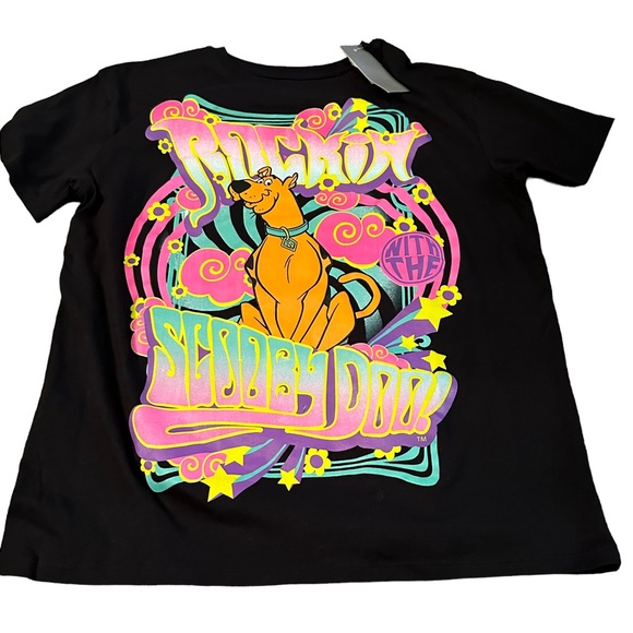 Tops - Scooby Doo Rockin Womens Large Short Sleeve T-Shirt Retro Neon